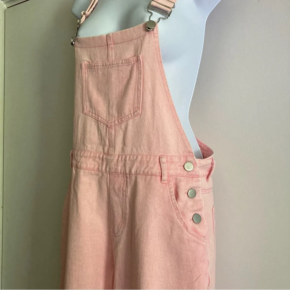 Vici She + Sky Pretty in Pink Denim Overalls, NWOT Sz S - Picture 8 of 16